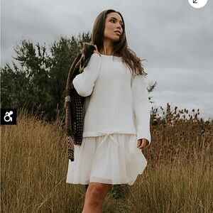 Bohme Cream Mini Dress Tulle bottom